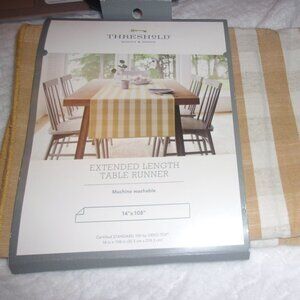 Threshold Extended Length Table Runner 14" x 108" Cotton Gingham Check Table